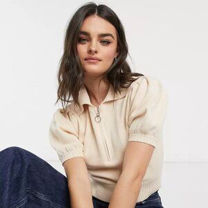 ASOS - Glamorous Cropped Knitted Polo Top - Size 4